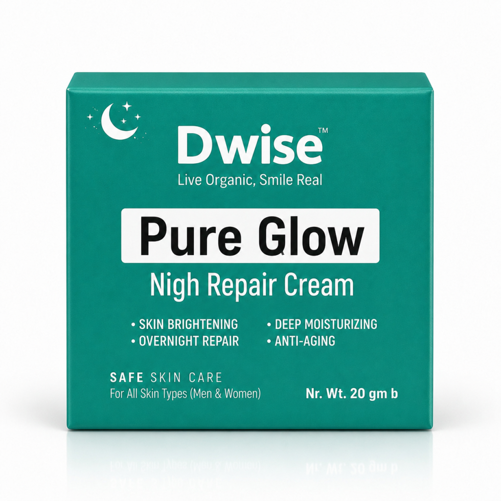 Dwise Pure Glow Night Repair Cream with Anti Agning Formulation, Niacinamide, Alpha Arbutin, Vitamin C&E.